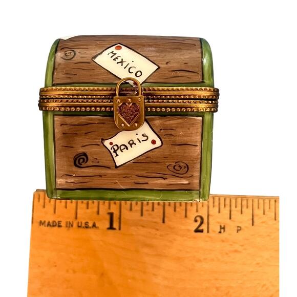 Limoges Other - Limoges Signed Vintage Travel Trunk Luggage Trinket Box - Rare